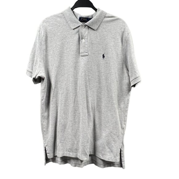 Polo Ralph Lauren Mens Large Classic Fit Grey Pullover Golf Sports Black Pony - Picture 1 of 10